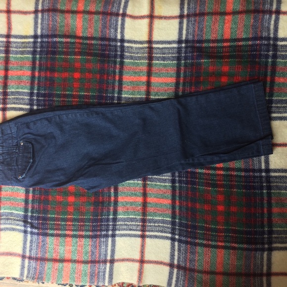 Ann Taylor Dark Blue Cropped Straight Leg Jeans - Picture 3 of 7